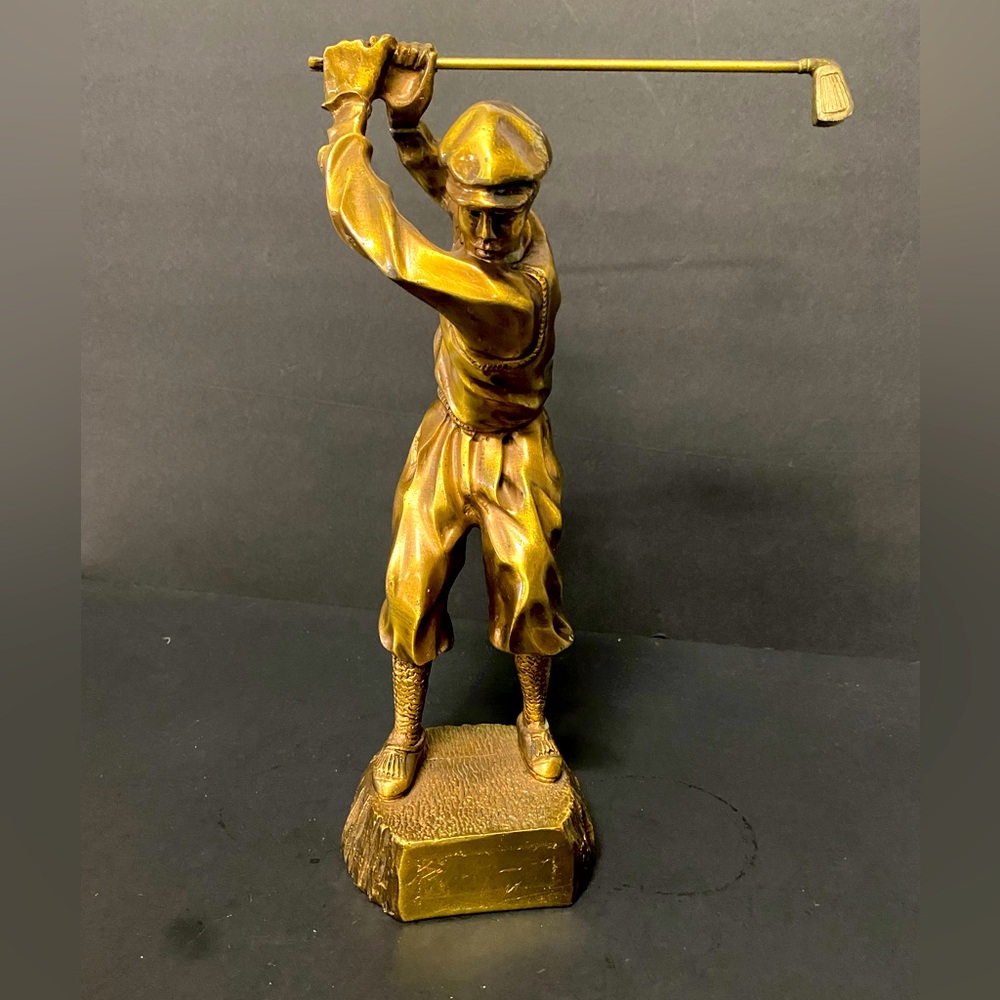 Gold Cast Sunburst Golf Trophy Gallery Canadian Golfer Figurine